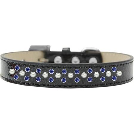 UNCONDITIONAL LOVE Sprinkles Ice Cream Pearl & Blue Crystals Dog CollarBlack Size 16 UN785951